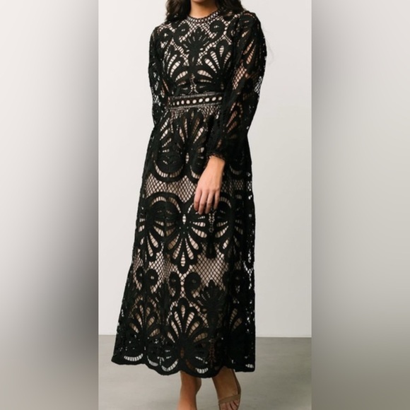 bohme Dresses & Skirts - #757 NWT Bohme Black Eldora Lace Midi Dress XS
